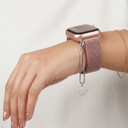 925 Sterling Silver Heart Crystal Watch Charm For Women